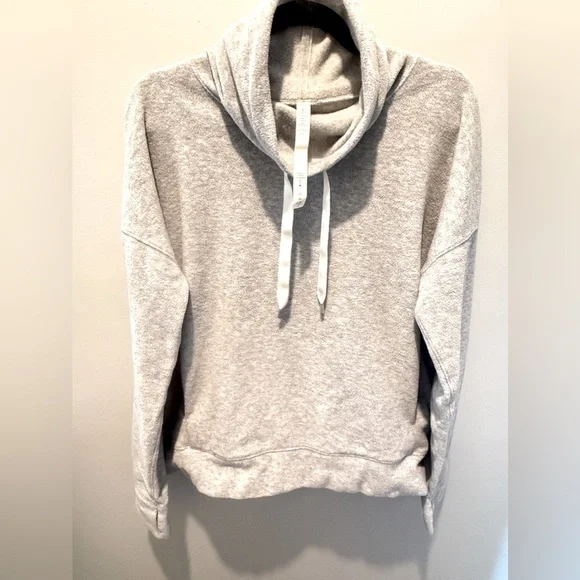 Lululemon Go Forward Pullover Fleece Cowl Neck Heathered Grey - Picture 7 of 7